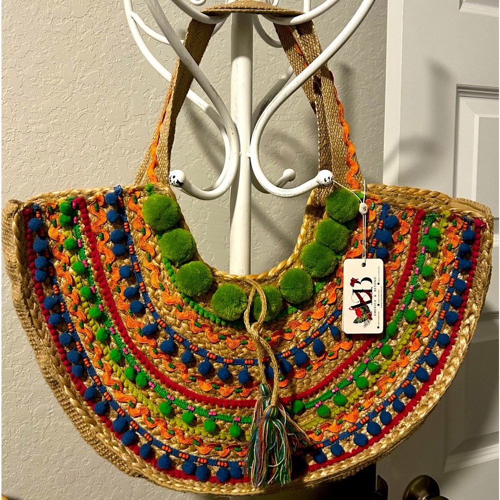 Repost: Beautiful oversized Jute beach bag new with tag